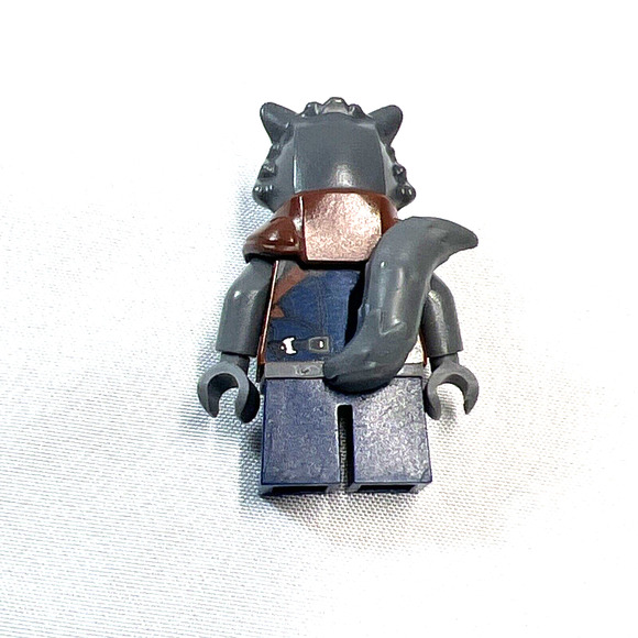 LEGO Rocket Raccoon Dark Blue Reddish Brown Outfit Dark Bluish Gray Head sh0384 - Picture 4 of 4